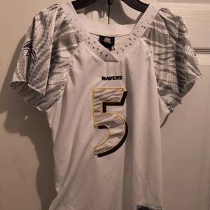 Baltimore Ravens Flacco Ladies Rhinestone Alternate Stitched Reebok Road Jersey